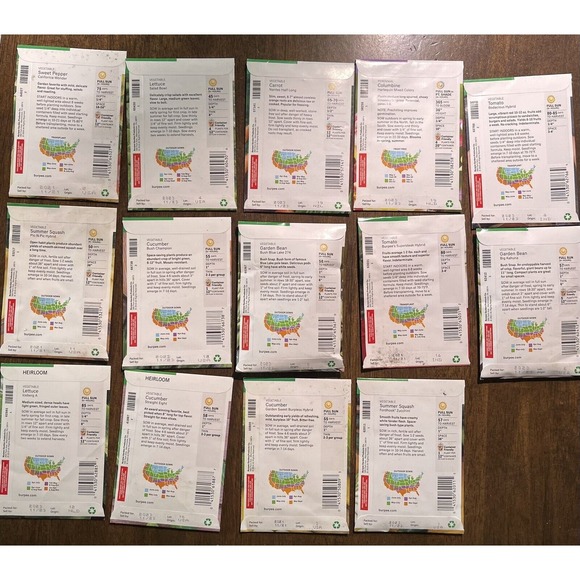 LOT OF 14 Flower Vegetable Seed Packs Burpee Misc Assortment Of Packs - Picture 2 of 2